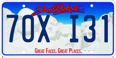 SD license plate 70XI31