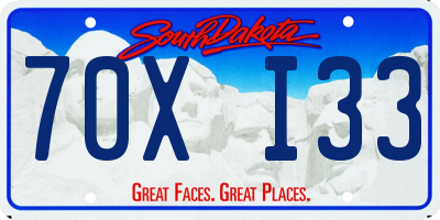 SD license plate 70XI33