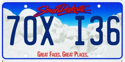 SD license plate 70XI36