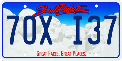SD license plate 70XI37