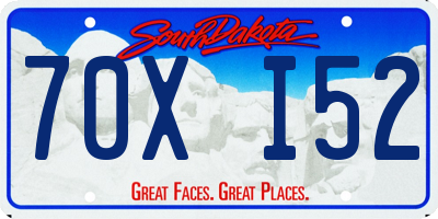 SD license plate 70XI52