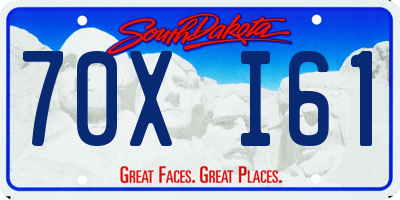 SD license plate 70XI61