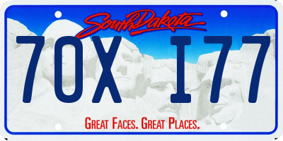 SD license plate 70XI77