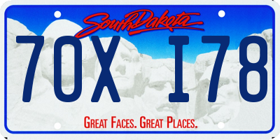 SD license plate 70XI78