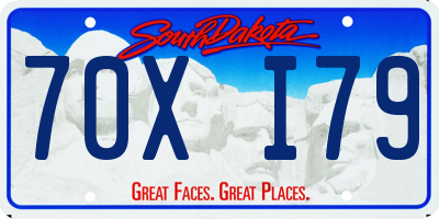 SD license plate 70XI79