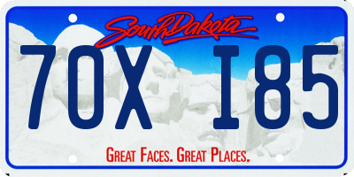 SD license plate 70XI85