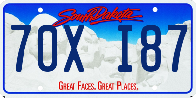 SD license plate 70XI87