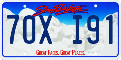 SD license plate 70XI91