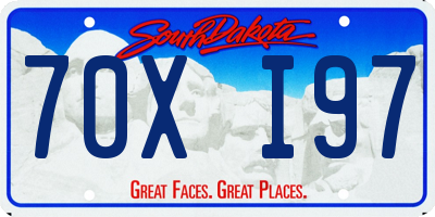 SD license plate 70XI97