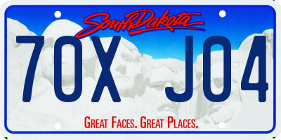 SD license plate 70XJ04