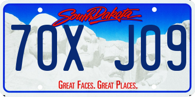 SD license plate 70XJ09