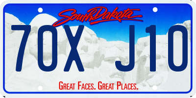SD license plate 70XJ10