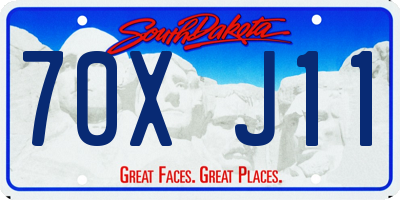 SD license plate 70XJ11