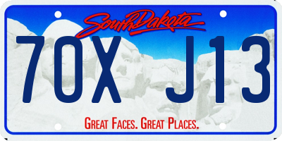SD license plate 70XJ13