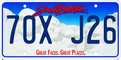 SD license plate 70XJ26