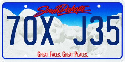 SD license plate 70XJ35
