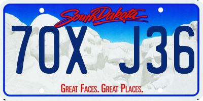 SD license plate 70XJ36