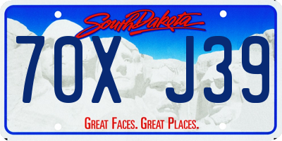 SD license plate 70XJ39