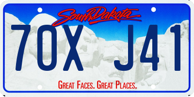 SD license plate 70XJ41