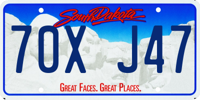 SD license plate 70XJ47