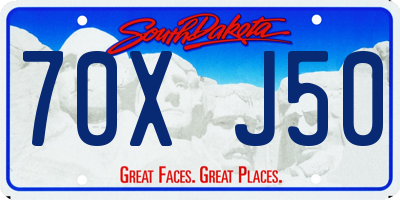 SD license plate 70XJ50