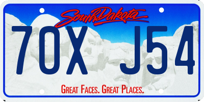SD license plate 70XJ54