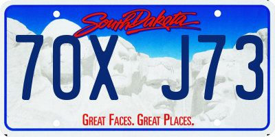 SD license plate 70XJ73