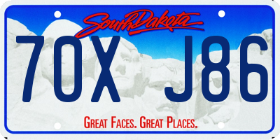 SD license plate 70XJ86