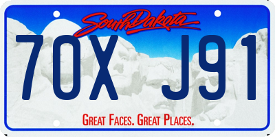 SD license plate 70XJ91