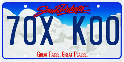 SD license plate 70XK00