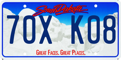 SD license plate 70XK08