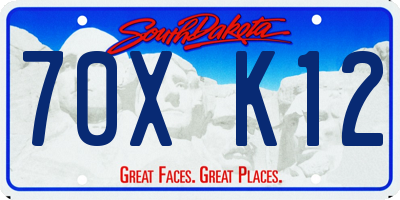 SD license plate 70XK12