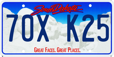 SD license plate 70XK25