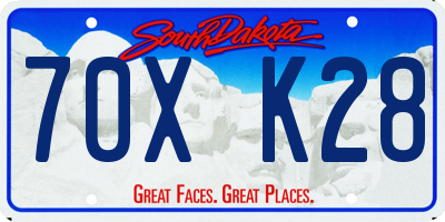 SD license plate 70XK28