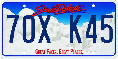 SD license plate 70XK45