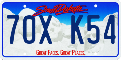 SD license plate 70XK54