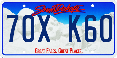 SD license plate 70XK60