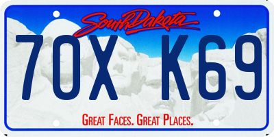 SD license plate 70XK69