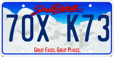 SD license plate 70XK73