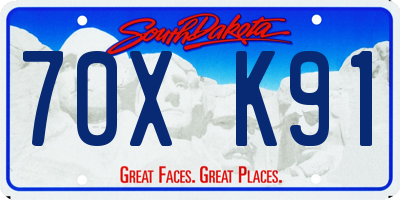 SD license plate 70XK91