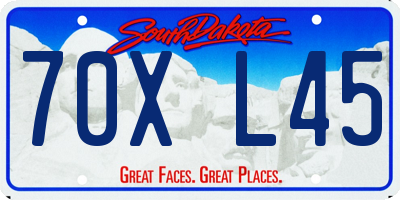SD license plate 70XL45