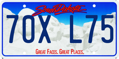 SD license plate 70XL75