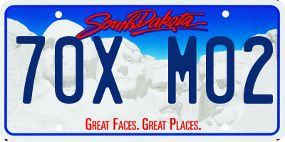 SD license plate 70XM02
