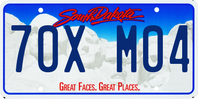 SD license plate 70XM04