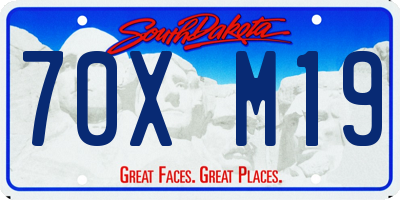 SD license plate 70XM19