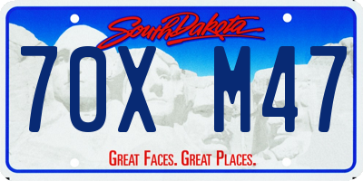 SD license plate 70XM47