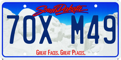 SD license plate 70XM49