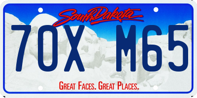 SD license plate 70XM65