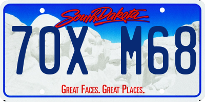 SD license plate 70XM68