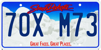 SD license plate 70XM73